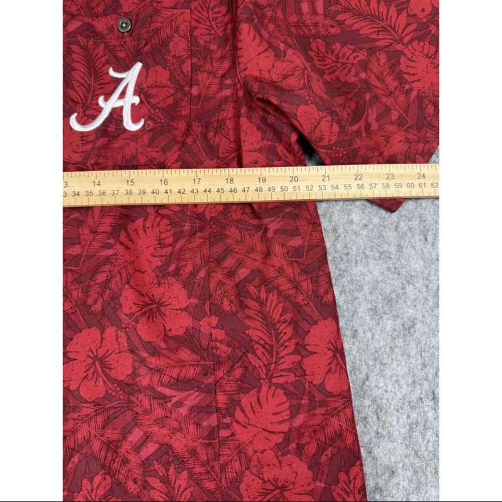 Colosseum Shirt‎ Men's Medium Red Floral Alabama Crimson Tide Collared Button-Up - Picture 6 of 6